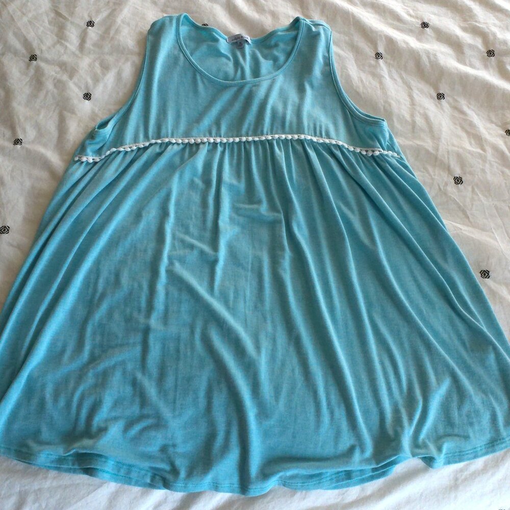 WHITE BIRCH Teal Sleeveless Top XL
